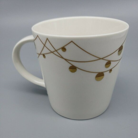 Starbucks Coffee Mug Cup Christmas Gold Ornament Garland Design 2012 - Picture 1 of 4